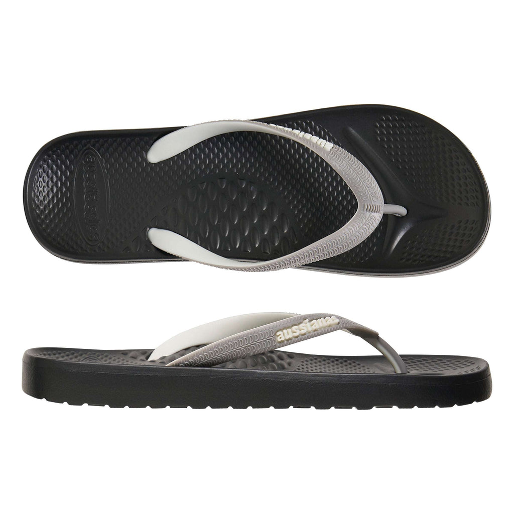 Black/Grey Aussianas Classic 2.5 Arch Support Thongs